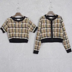 アモング 20FW レディース CHECK ジャカード ニット カーディガン セット S