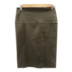 ナイン NINE タイトスカート ひざ丈 スリット F カーキ /YK12