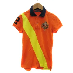 ラルフローレン RALPH LAUREN THE SKINNY POLO ポロシャツ 半袖 ロゴ刺繍 S マルチカラー オレンジ /YS34