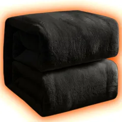 【新品】 毛布 シングル AYO 冬用 ブランケット 真冬もうふ ひざ掛け・ハーフケット冬用 冷房対策 マイクロファイバー 柔らかく肌触り フランネル 四季適用 洗える 静電防止(ブラック,100*140CM) 1