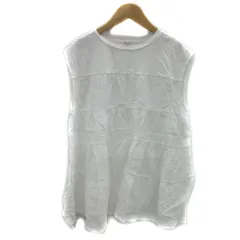 オペークドットクリップ OPAQUE.CLIP カットソー ノースリーブ ラウンドネック ティアード 36 S 白 ホワイト /YS18