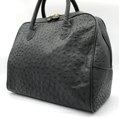 美品 タケチ オーストリッチレザー ボストンバッグ ボルドー 