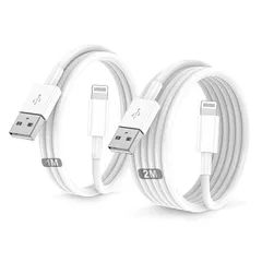for iphone 充電ケーブル 純正 1M+2M 2本セット 【2026新版 MFI認証】USB A -ライトニングケーブル 急速充電 データ転送 高耐久 断線防止 アイフォン 充電コード for iPhone 14/13/12/11/Mini/Pro 0
