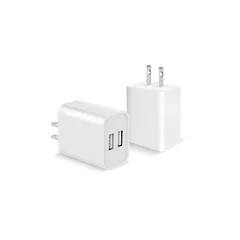 USB 充電器 ACアダプター iPhone 急速充電器【PSE認証2個セット】 ACコンセント 急速チャージャー スマホ充電器 12W 2ポート 2.4A急速充電 同時充電 2ポートUSB電源アダプター iPhone、 iPad 、Android、Gal 1
