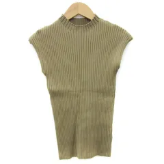 セゾンドパピヨン SAISON DE PAPILLON ニット カットソー ノースリーブ カーキ /YM11