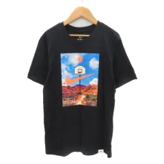 ナイキ NIKE Tシャツ カットソー 半袖 プリーツ S 黒 ブラック ライトブルー /YK34