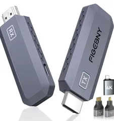 hdmi 無線 0.1秒超低遅延 ワイヤレス hdmi 送受信機セット「日本技適認証済」30m安定転送 映像音声同時出力 PC/スマホ出力&モニター/テレビなど入力 (グレー)