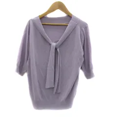 ロペピクニック ROPE Picnic ニット カットソー 半袖 ボウタイ 無地 40 L ラベンダー /YS32