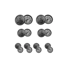 DEVENTORZ ブレザー ボタン 16個セット 直径15mm/20mm/25mm アンティーク メタルボタン 交換 補修 学生服/スーツ/ブレザー用/コートなど 洋服用 袖口 金 アクセサリー セット DIY 手作り おしゃれ 麦穂バッジ 装飾（ブラッ 1