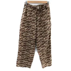 ニコアンド Niko and.. ワイドパンツ ロング丈 総柄 M マルチカラー 茶 ブラウン ベージュ /SM25