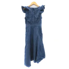 アンビエント Ambient ノースリーブワンピース ロング丈 アシンメトリー F 紺 ネイビー /YK12