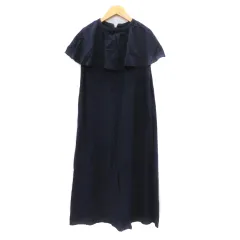 ティティベイト titivate ノースリーブワンピース ロング丈 半袖 麻 リネン混 S 紺 ネイビー /YK33