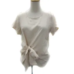 グローブ grove カットソー 半袖 ラウンドネック リボン M 薄ピンク /YS40