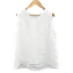 コムサ COMME CA ブラウス カットソー ノースリーブ 9 ホワイト 白 /YM27