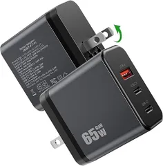 NABI_630 PD65W対応 AC充電器 USB Type c 3台同時急速充電・折りたたみ式プラグUSB コンセント iPhone タイプc 充電器 3ポート(USB-C*2+USB-A*1) PD3.0/QC3.0/PPS/SCP規格対応 0412