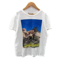 ザラ ZARA Tシャツ カットソー 半袖 ラウンドネック プリント M 白 ホワイト /SY21