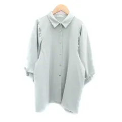 ナイスクラップ NICE CLAUP continuer de NICE CLAUP シャツ ブラウス 五分袖 パフスリーブ F ミントグリーン /HO45