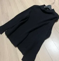 Massi Modutti マッシモ ドゥッティ ウール カシミア モクネック ハイネック セーター モックネック 下部 リブ編み ラグラン ブラック 黒