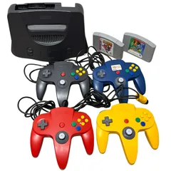 Nintendo 64 本体　コントローラー4点、カセット2点付き◯【通電確認済】