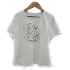 キャラオクルス CARA O CRUZ Tシャツ カットソー 半袖 ラウンドネック プリント メッシュ 9 マルチカラー 白 ホワイト /YS29