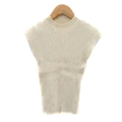 セゾンドパピヨン SAISON DE PAPILLON ニット カットソー ノースリーブ L アイボリー /YK12