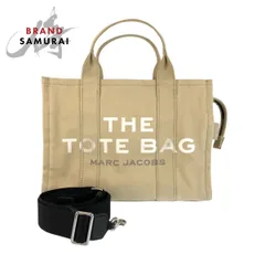 美品 MARC JACOBS マークジェイコブス THE TOTE BAG ベージュ ブラック キャンバス トートバッグ ショルダーバッグ  レディース 600997【中古】