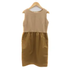 ビームスハート BEAMS HEART ノースリーブワンピース ミニ丈 切替 0 ベージュ /YK41
