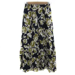 テチチ Te chichi フレアスカート マキシ丈 ロング丈 花柄 F マルチカラー 紺 ネイビー /YS8