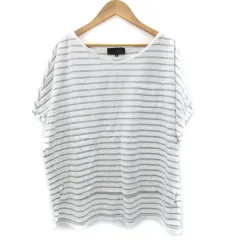 アンタイトル UNTITLED カットソー 半袖 ボーダー柄 Vネック 2 ホワイト 白 グレー /YM27