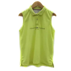 トミーヒルフィガー TOMMY HILFIGER GOLF ゴルフウェア ポロシャツ ノースリーブ ロゴプリント M マルチカラー ネオンイエロー /YS8