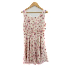 ジルバイジルスチュアート JILL by JILLSTUART ノースリーブワンピース ミニ丈 花柄 S マルチカラー オフホワイト /YK1