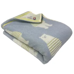 今治タオル バスタオル 1枚 ボーダーベアー柄 ブルー かわいい アニマル柄 60x120cm 吸水 ふわふわ 日本製 幼稚園 保育園 お昼寝