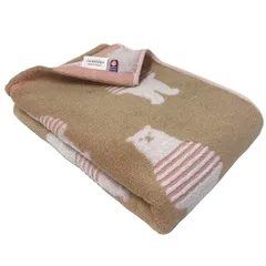 今治タオル バスタオル 1枚 ボーダーベアー柄 ブラウン かわいい アニマル柄 60x120cm 吸水 ふわふわ 日本製 幼稚園 保育園 お昼寝