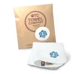 TOWEL COMPANY 今治タオル ハンカチ 22×22cm ギフト 刺繍 花 ボタニカルガーデン BOTANICAL GARDEN (ネモフィラ（オフホワイト）)