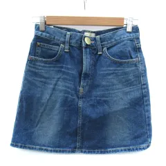 リー LEE × アースミュージック&エコロジー EARTH MUSIC & ECOLOGY デニムスカート 台形スカート ミニ丈 S 青 ブルー /SM17