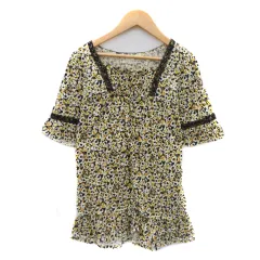 クミキョク 組曲 KUMIKYOKU カットソー 五分袖 スクエアネック 総柄 2 マルチカラー オフホワイト /YK37