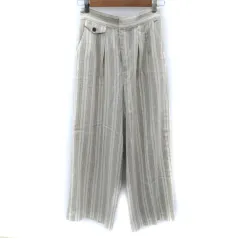 オペークドットクリップ OPAQUE.CLIP ワイドパンツ ロング丈 ストライプ柄 M マルチカラー ライトベージュ /SM8