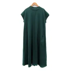 フリークスストア FREAKS STORE ワンピース ロング丈 マキシ丈 ノースリーブ クルーネック 無地 F 緑 グリーン /SY11