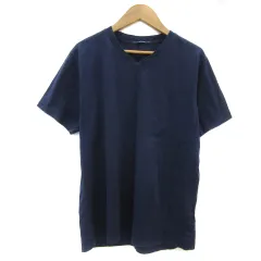 トゥモローランド TOMORROWLAND Tシャツ カットソー 半袖 Vネック 無地 M 紺 ネイビー /YS16