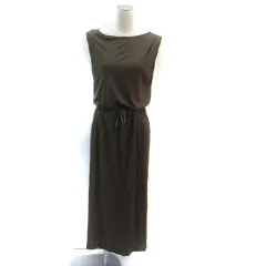 ロペ ROPE ワンピース マキシ丈 ロング丈 ノースリーブ ラウンドネック 38 M カーキ /SM28