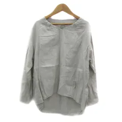 アーバンリサーチ ドアーズ URBAN RESEARCH DOORS ブラウス カットソー 長袖 Vネック 無地 麻 リネン One ライトグレー /YS8