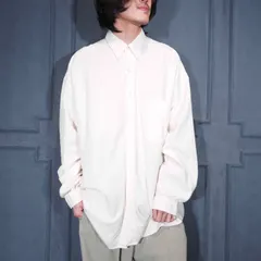 USA VINTAGE STRUCTURE BLUE WOVEN DESIGN WHITE COLOR SHIRT/アメリカ古着織デザインホワイトカラーシャツ