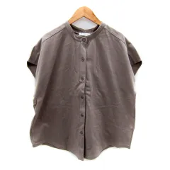 クラシカルエルフ CLASSICAL ELF カットソー 半袖 バンドカラー 無地 M グレージュ /SY41