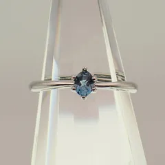 【ロンドンブルートパーズ】フリーサイズリング【ロジウムカラー】