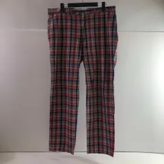 04w6508∞※【中古】 Lauren Ralph Lauren ローレン ラルフ ローレン チェック パンツ 4900078706 34W 30L レッド/ブルー コットン 【八王子店】