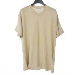 コムデギャルソンオム COMME des GARCONS HOMME 田中オム Vネック ニット セーター 半袖 無地 フリーサイズ ベージュ HT-020330