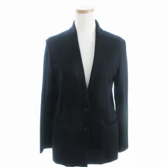 ピーエスポールスミス PS Paul Smith テーラードジャケット ブレザー シングル 2B ノーカラー センターベント 黒 ブラック 40 ■GY14