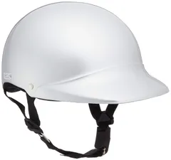【特価商品】バイクパーツセンター(Bike Parts Center) ヘルメット ハーフ ツバ付 シルバー フリーサイズ (頭囲 57cm~60cm未満) 7002のサムネイル