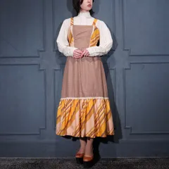 70’s USA VINTAGE BACK RIBBON DESIGN NO SLEEVE ONE PIECE/70年代アメリカ古着バックリボンデザインノースリーブワンピース