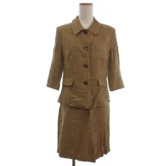 ニューヨーカー NEWYORKER ツイード セットアップ スカート シルク混 リネン混 ベージュ系 11AR ■ECT